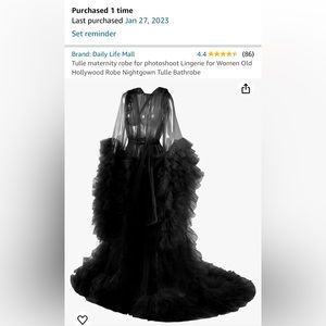 Tulle Dressing Gown Burlesque Boudoir Maternity Photo Shoot Robe